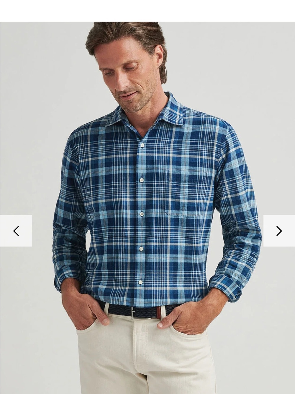 New Peter Millar Malawi Cotton Sport Shirt in Indigo